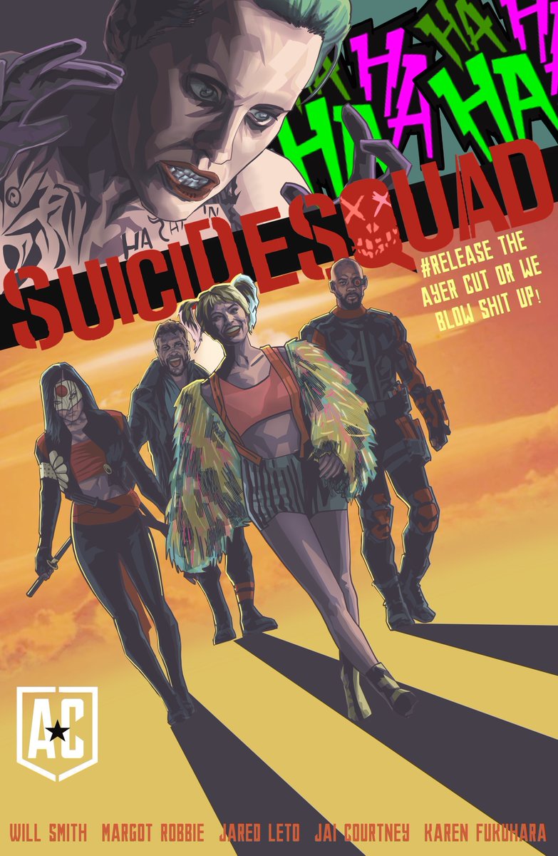 SamuEl_KentMan's tweet photo. We want @WBD to #ReleaseTheAyerCut!
#JusticeForJaredLetoJoker
#JusticeForWillSmithDeadshot
#JusticeForJayHernandezDiablo
#JusticeForDavidAyer
#DavidAyersSuicideSquad
#AyerCut #SuicideSquad #OpSWKAD
Art by @DustinMassey101: https://t.co/qAueuRE7wl https://t.co/X8ckEksEz2