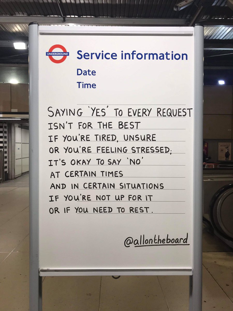 allontheboard's tweet image. It’s okay to say ‘No’ at certain times and in certain situations if you’re not up for it or if you need to rest.