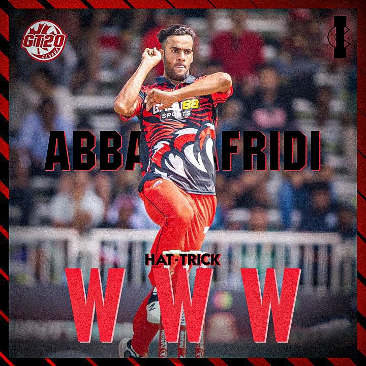 Abbas Afridi has picked up a Hat-Trick in the 2nd qualifier of the GT20 Canada 🍁

He dismissed Corbin Bosch, RVD Dussen and Najibullah Zadran 🎯

#GT20Canada | #abbasafridi | #BabarAzam | #LPL2023 | #TheHundred