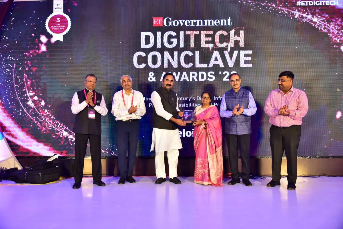 sai_abhinay_'s tweet photo. The Information Technology, Electronics and Communication Department of the Government of Telangana has been awarded two Gold medals at the prestigious ET Government DigiTech Conclave & Awards 2023.

The first award was for the #iRASTE (Intelligent Solutions for Road Safety through Technology & Engineering) initiative. 

 The second award was for the Wildlife Species Identifications System – Forest Biodiversity Conservation Platform.

We are honored to receive these awards,” said @jayesh_ranjan , Principal Secretary, Information Technology, Electronics and Communication Department, Government of Telangana. 

“We believe that technology can be a powerful tool for social transformation,” said @ramadevi_lanka , Director of @EmergingTechTS 

The awards were judged based on a set of criteria, including replicability, innovation, and impact. The jury reviewed 370 entries from across India, and shortlisted 160 initiatives for further evaluation under 15 categories.