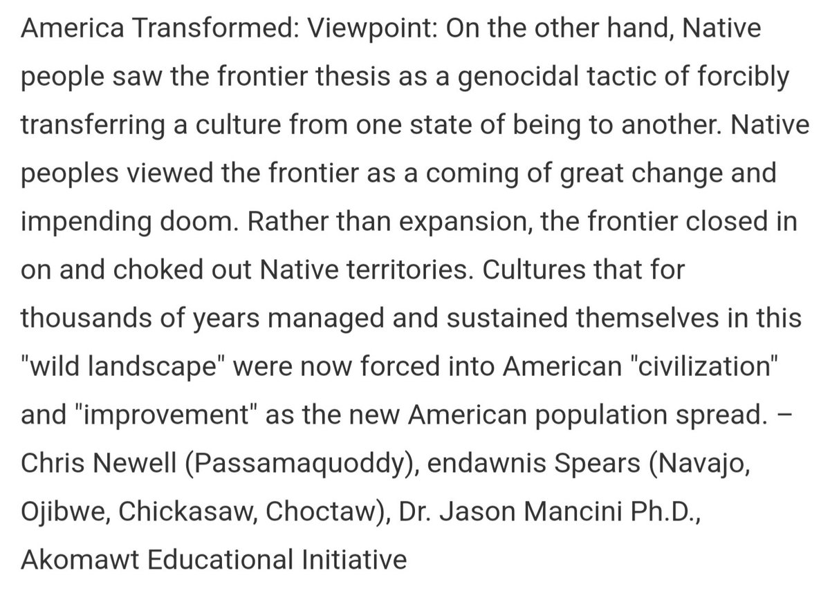 When teaching American westward expansion sometimes we leave out some harsh realities. But sanitizing them out of the story doesn't mean they didn't happen.

The frontier thesis is a good example. We offer this perspective from the past <a href="/bplmaps/">Leventhal Map & Education Center at the BPL</a> exhibit America Transformed.