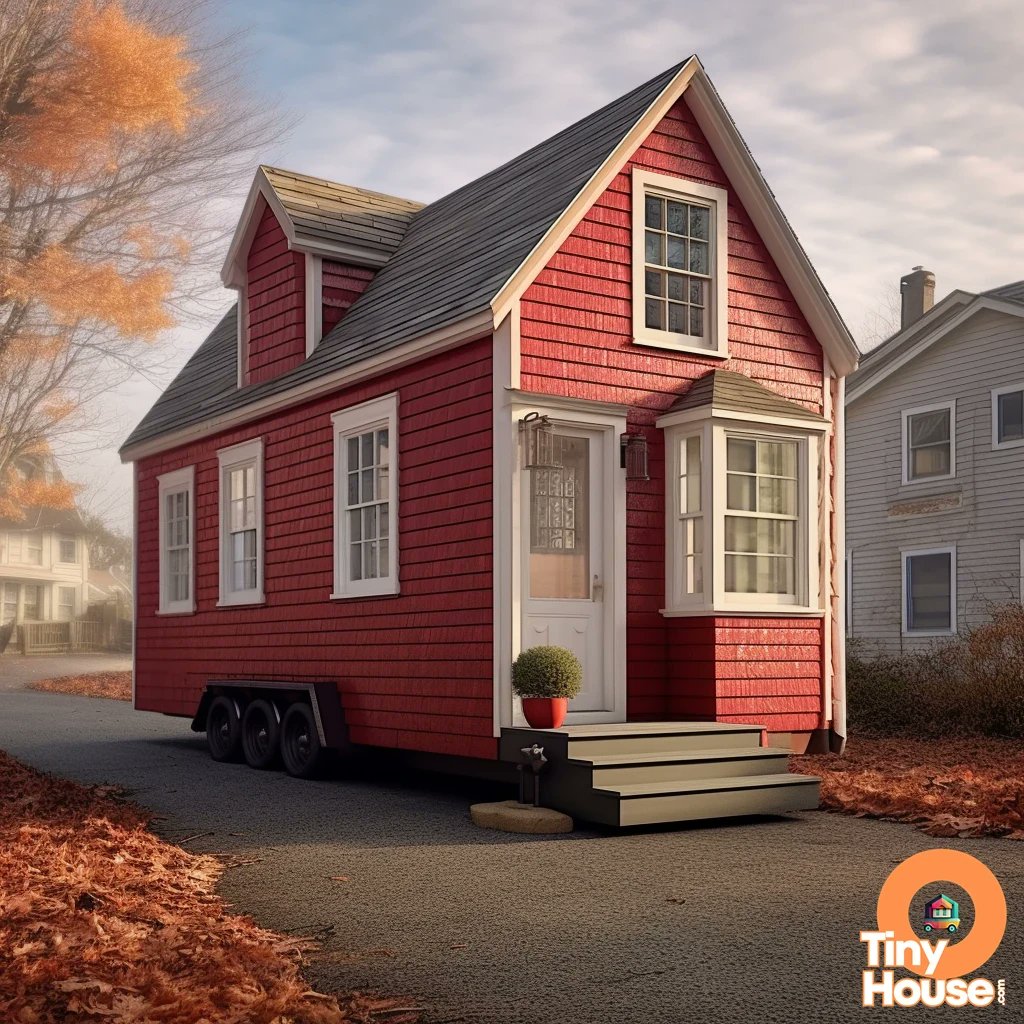 otinyhouse's tweet image. Tiny house design inspiration: The Brick Red and Gray color combination adds a touch of charm to this cozy abode.  Can you imagine living in a tiny house like this? Share your preferred style and let's discuss! #TinyHouseInspiration #DesignElements #CapeCodStyle #SmallLiving
