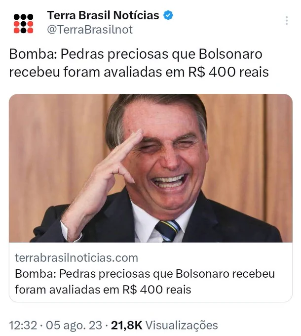 Era bijuteria! 😍😍😍🤣🤣🤡🤣😍🤣😎💋💋👍👍😄😄🖐️🖐️🎶🤡 A mídia cafajeste não cansa de passar vergonha!