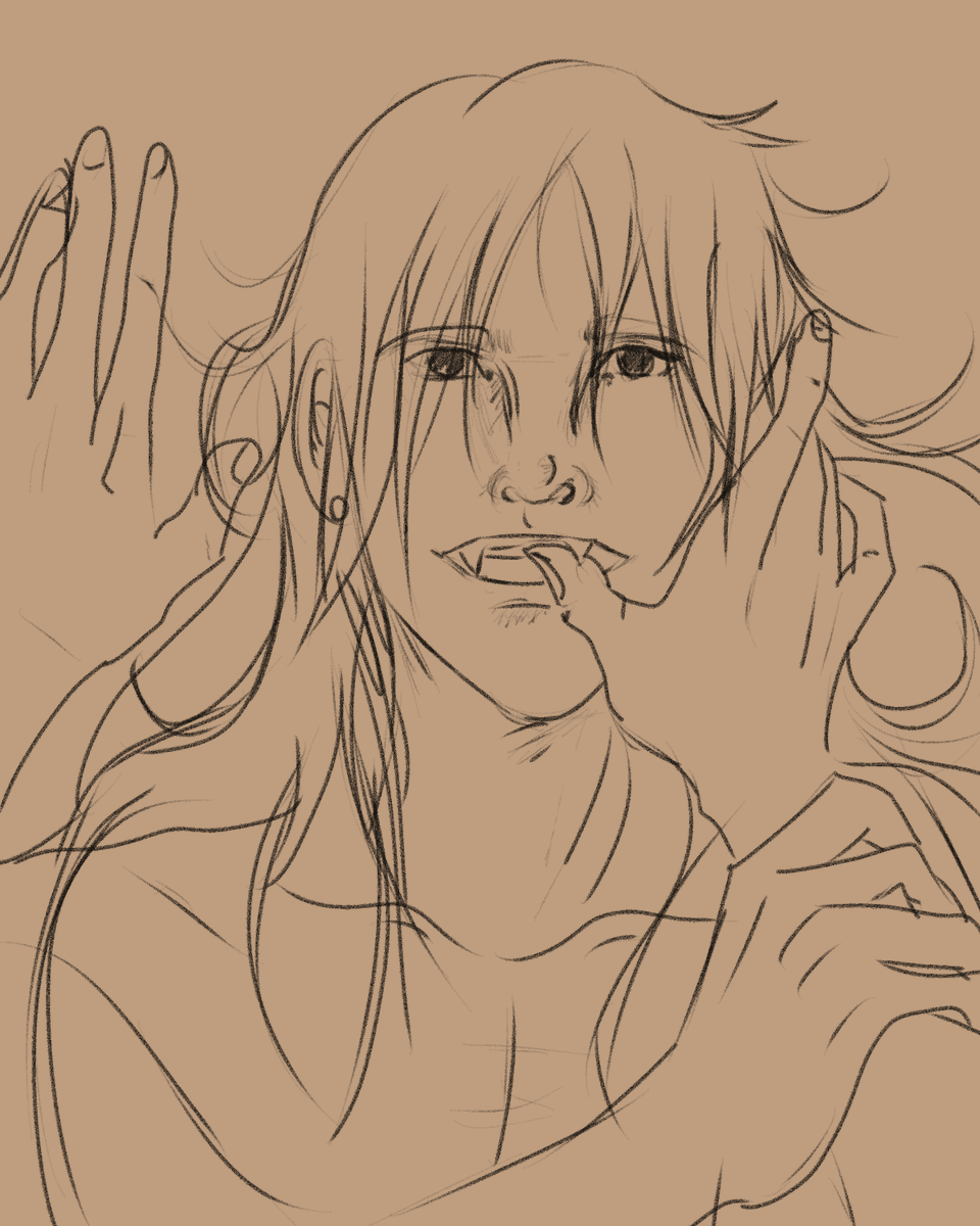 anime_hero_jm's tweet photo. saw the ref had to draw Tony in it. but I think I like the sketch better than the outline lol I will color it. maybe just color both. #originalcharacter #TonydelucaOC #mastervampire https://t.co/YQ1qHc3uDm