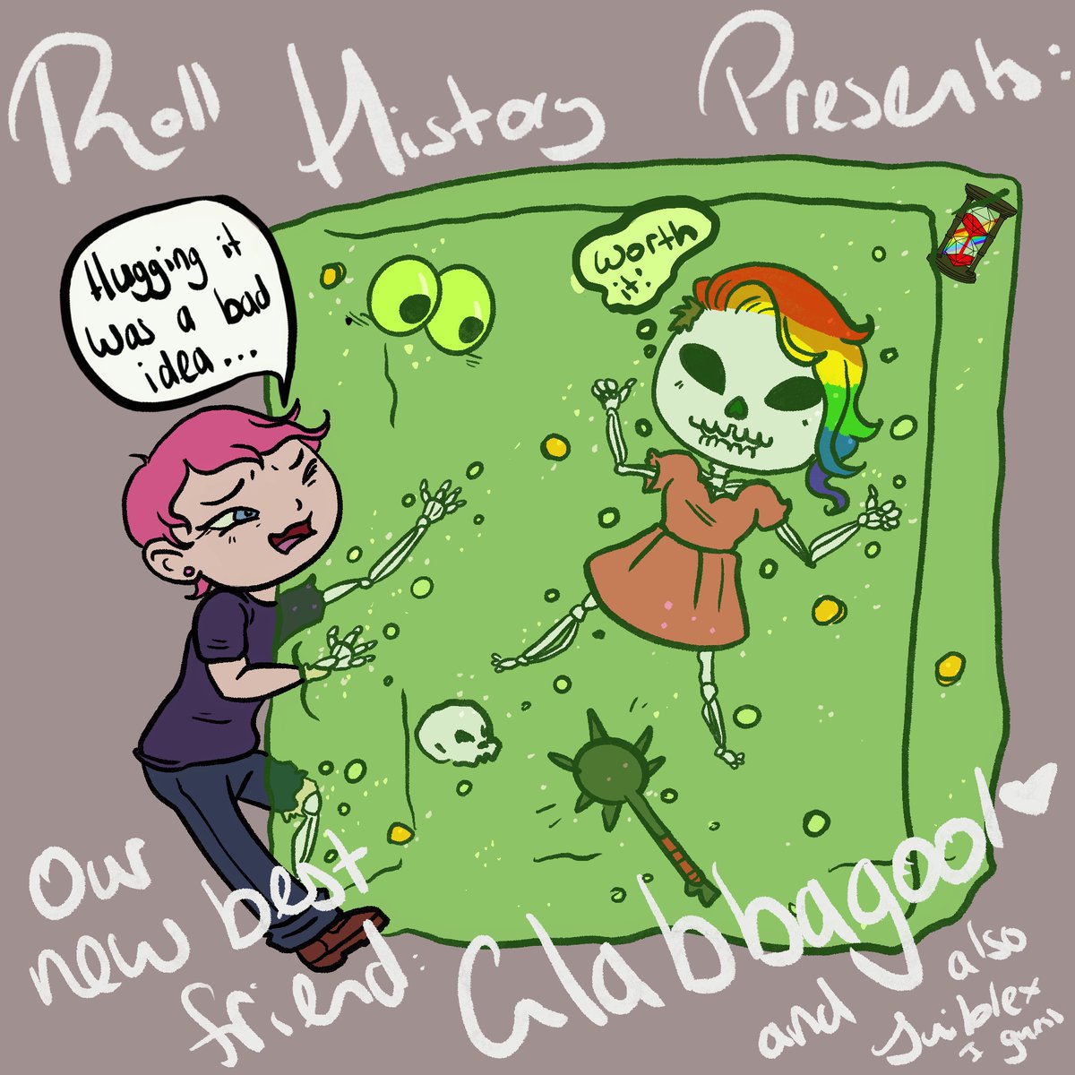 RollHistory's tweet photo. Let's learn about Juiblex in 5e!! We have buckets of info and lore for you, as well as buckets of uh slime. Sorry. But there is Glabbagool! At least there’s Glabbagool!

Plus: Juiblex at a Party Doing Impressions of Christ, “DM’s Tip!” (Three Tips and Out), and Chiptune Maroon 5. https://t.co/5wsowVxMkq