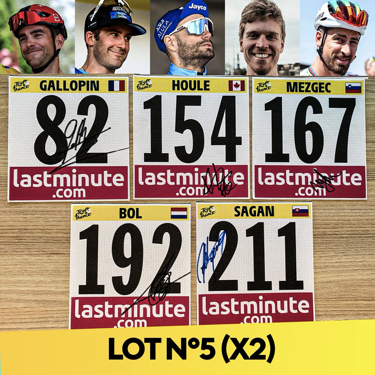 ⭐ LOT N°5 (x2) :

🇫🇷 Tony GALLOPIN
🇨🇦 Hugo HOULE
🇸🇮 Luka MEZGEC
🇳🇱 Cees BOL
🇸🇰 Peter SAGAN

➡ Pour tenter de le remporter, RT ce tweet + follow <a href="/francetvsport/">francetvsport</a>