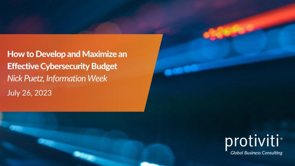 ProtivitiOman's tweet image. #CISO are at the forefront of securing an adequate budget for #cybersecurity. #ProtivitiTech Nick Puetz shares his advice about budgeting challenges and strategies. Read more in @InformationWeek. ow.ly/hgJx50PmbEm