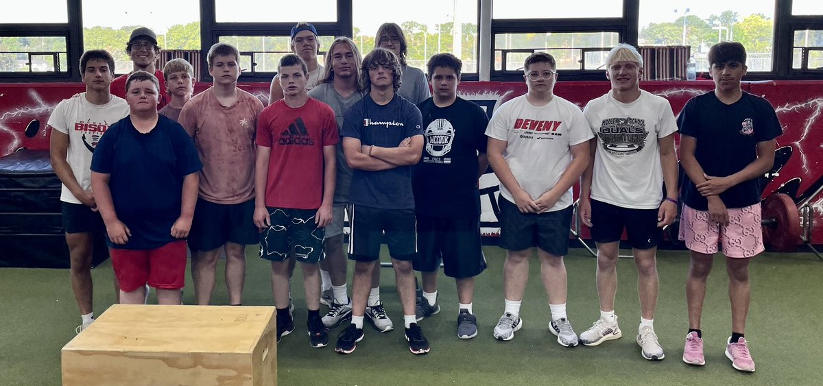 MCBisonFootball's tweet photo. “WIN IN THE WEIGHT ROOM!” GREAT SUMMER BISON! https://t.co/Rj73QcwnKP