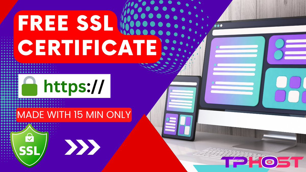 thepower_host's tweet photo. 🔒 Get Free SSL for Your Domain! 🔒

Hey there! 🌟

Secure your website with a FREE SSL certificate for your domain name. It's easy and quick!

🔗 Link: https://t.co/0RXX1g468l

Benefits:

✅ Protect your data and users' information.
✅ Improve SEO and website credibility.
✅ Gain visitors' trust with a secure site.

Get your SSL now and share this post with friends!

#SSL #FreeSSL #WebsiteSecurity #TPHost