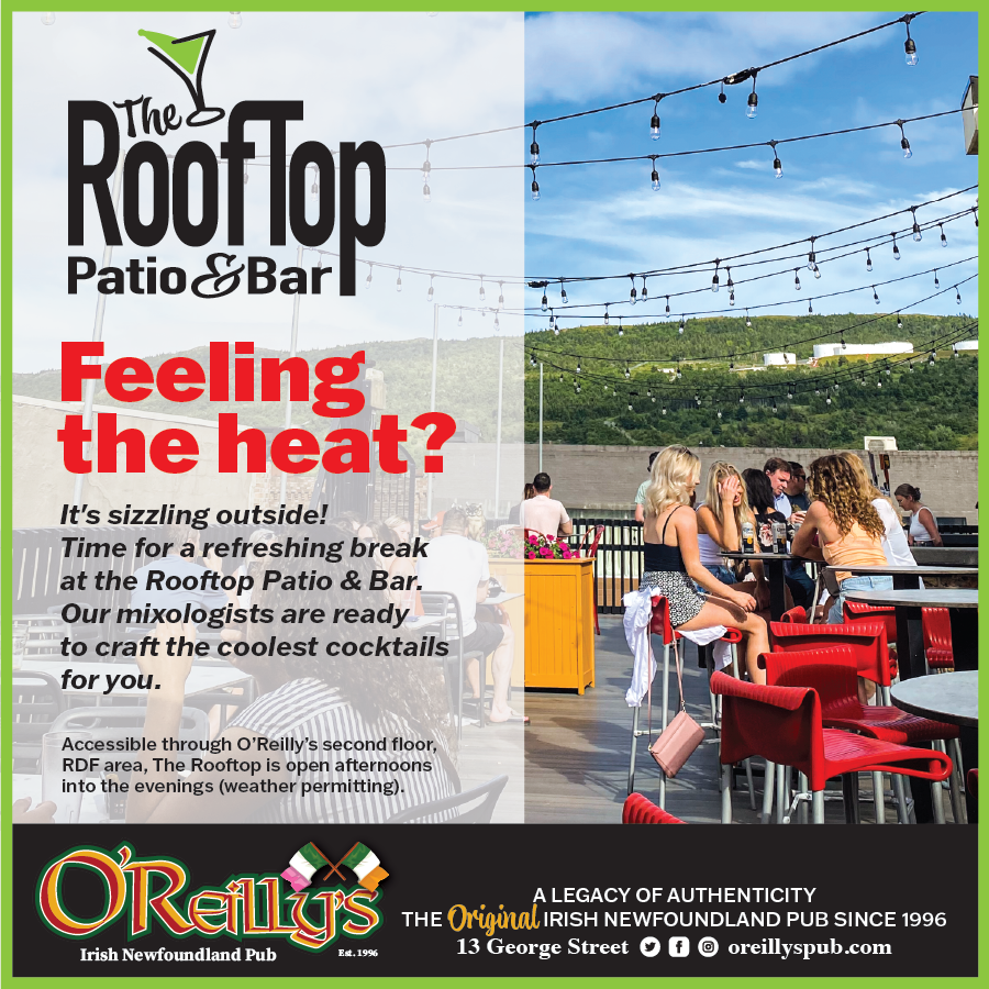 Feeling the heat? Take a refreshing break at The RoofTop Patio & Bar! ☀️🍸

#therooftop #patioandbar #summer #feelingtheheat #downtownstjohns #georgestreet