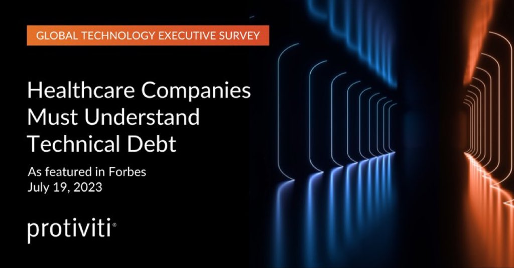 ProtivitiOman's tweet image. Forbes refers to Protiviti’s 2023 Global Tech Survey to talk about #TechnicalDebt. Learn more about how much technical debt could be costing your company: ow.ly/3GhX50PprWX #ProtivitiTech #GlobalTechSurvey