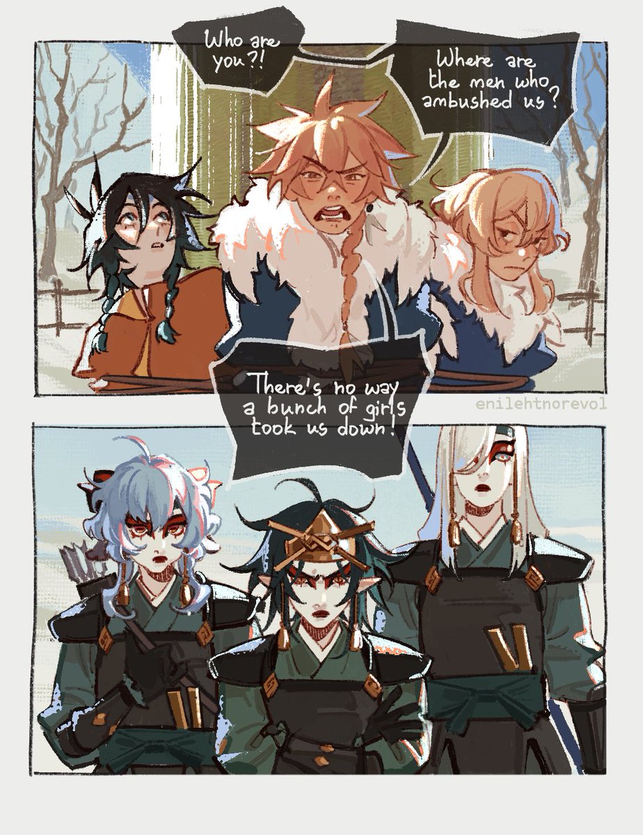 enilehtnorevol's tweet image. ATLA AU
book one: water (3/?)
#venti #aether #lumine #ganyu #xiao #shenhe