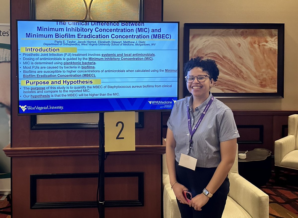 Paris’s first of many @MSISorg meetings!  Her poster highlighted how we might be missing the mark in dosing antibiotics to treat PJI.  @WVUMedSchool @WVUhealth
