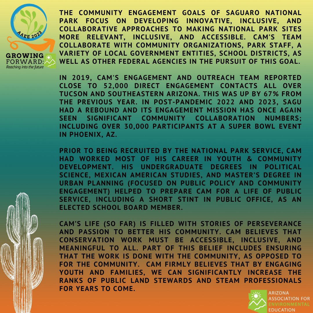 arizonaee's tweet photo. Check out our opening keynote speaker for the 2023 AAEE Annual Conference! 🗣️
Register here: https://t.co/qRSDzC0D3s

#education #environment #arizona #outdoors #professional #support #encourage #connect #network #inspire #empower #learn #lead #conference https://t.co/QNoPnc0FcZ