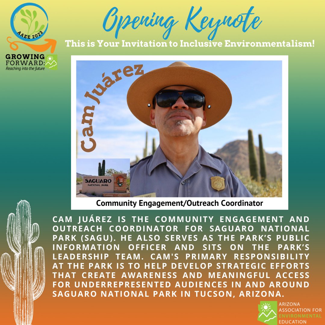 arizonaee's tweet photo. Check out our opening keynote speaker for the 2023 AAEE Annual Conference! 🗣️
Register here: https://t.co/qRSDzC0D3s

#education #environment #arizona #outdoors #professional #support #encourage #connect #network #inspire #empower #learn #lead #conference https://t.co/QNoPnc0FcZ