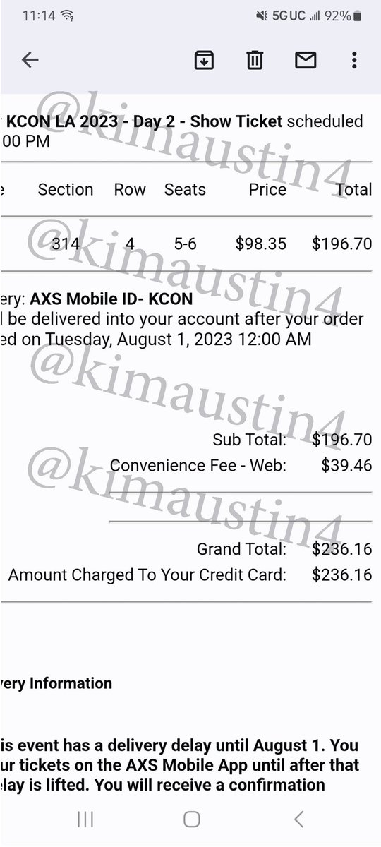kimaustin4's tweet photo. WTS Day 2 Kcon show tickets
2 Tickets in P3 
Selling at Face Value

#kcon #ateez #rain #xikers #zerobaseone #INI #kep1er #kconshowday2 https://t.co/P0r8u9VJBz