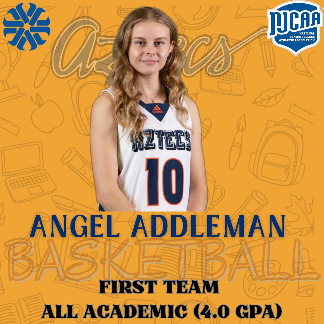 Congrats to Aztecs <a href="/PimaWBB/">Pima Women’s Basketball</a> guard Angel Addleman (Palo Verde HS), who became Pima’s first 3-time <a href="/NJCAA/">NJCAA</a> All-Academic student-athlete. Major: Digital Arts and aspires to be a Designer, Author and Illustrator. Transferring to Ottawa University AZ. #PimaBasketball #AztecsAllAcademic