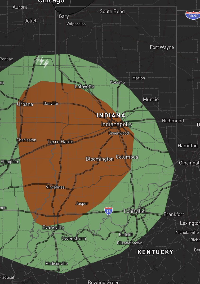 bam_weather's tweet photo. ⚠️Worried about a locally enhanced tornado threat here tonight 5-10pm.

Stay weather aware! #ILwx #INwx https://t.co/yRyl2SSl0m