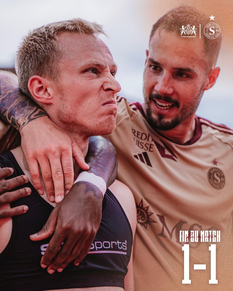 ServetteFC's tweet photo. 𝐉𝐔𝐒𝐐𝐔’𝐀𝐔 𝐁𝐎𝐔𝐓 😤🔥

Un coup franc à la dernière seconde de Patrick Pflücke permet aux Grenat de ramener 1 point de la Pontaise ! 💪

🔜 Prochain match mercredi face aux @RangersFC ✨

#NotreVilleNotreClub https://t.co/ie7Hk6F4vs