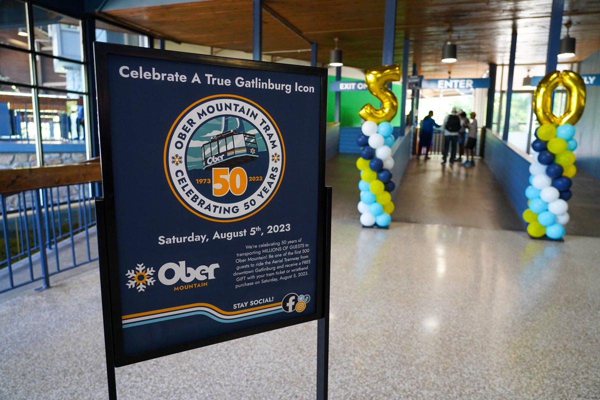 TravelGburg's tweet photo. Today we celebrate a true Gatlinburg icon in the sky. Happy 50th Anniversary to @OberGatlinburg's Aerial Tram. 💙 https://t.co/HS8m1YHhie