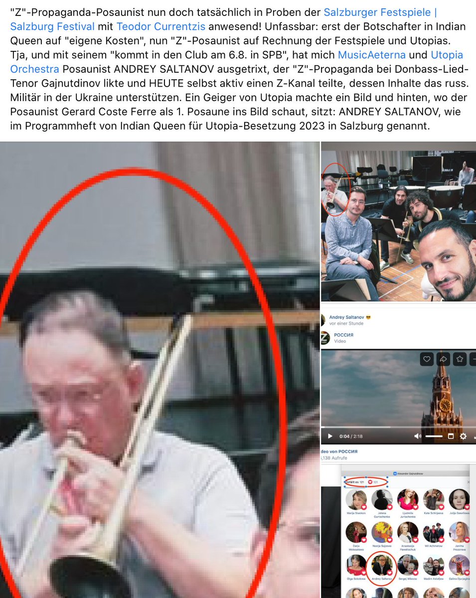 Alexander Strauch (@strauchcomposer) on Twitter photo Now <a href="/musicAeternaTC/">musicAeterna</a> trombone ANDREY SALTANOV who poste today Z-propaganda at VK at <a href="/SbgFestival/">Salzburg Festival</a> rehearsing with <a href="/TCurrentzis/">Teodor Currentzis</a> for #utopiaorchestra mon&tue with Mozart c-minor mass. Boo, Salzburg! Do not give the stage to a Z-Propaganda musician! Now <a href="/musicAeternaTC/">musicAeterna</a> trombone ANDREY SALTANOV who poste today Z-propaganda at VK at <a href="/SbgFestival/">Salzburg Festival</a> rehearsing with <a href="/TCurrentzis/">Teodor Currentzis</a> for #utopiaorchestra mon&tue with Mozart c-minor mass. Boo, Salzburg! Do not give the stage to a Z-Propaganda musician!