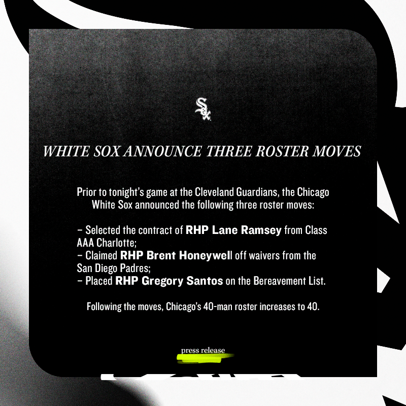 whitesox's tweet photo. #WhiteSox announce three roster moves: https://t.co/Kvx6obiWXe