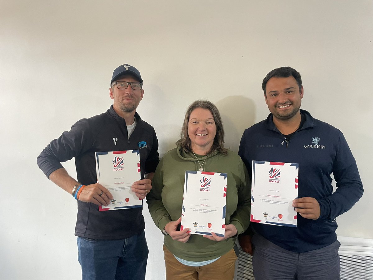 Midlands Hockey (@midlands_hockey) on Twitter photo Congratulations to Midlands based coaches Vicky Joel, Rich Major and Stephen Williams who graduated from the Great Britain Advanced Coaching Programme today 🥳 Congratulations all 👏 <a href="/CoachAndInspire/">Great Britain Hockey Coach</a> Congratulations to Midlands based coaches Vicky Joel, Rich Major and Stephen Williams who graduated from the Great Britain Advanced Coaching Programme today 🥳 Congratulations all 👏 <a href="/CoachAndInspire/">Great Britain Hockey Coach</a>
