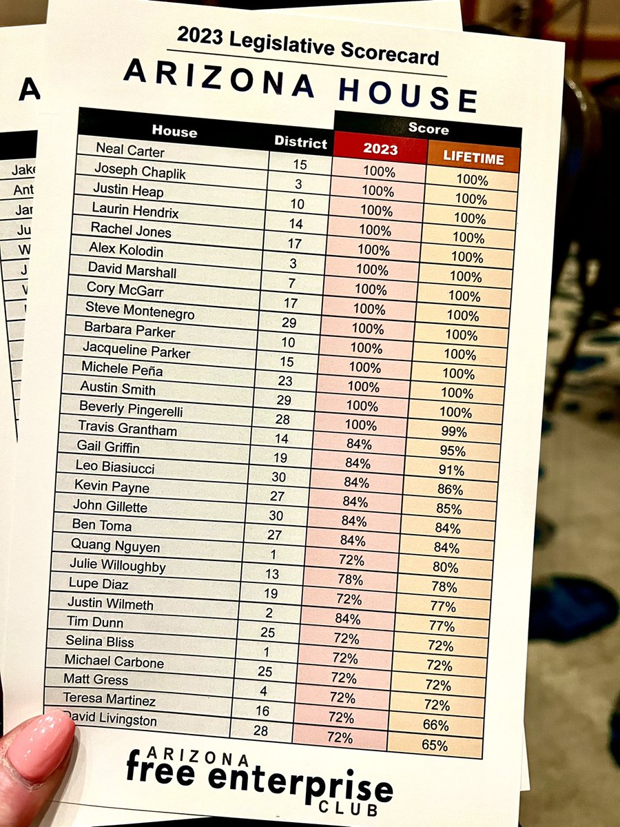 Wadsack4Arizona's tweet photo. ๐ I am proudly tied for 1ST PLACE with a 100% Score from the Arizona Free Enterprise Club!
๐บ๐ธ Thank you, @azfec !
The #ArizonaFreedomTeam & #ArizonaFreedomCaucus are leaders in Arizonaโs Legislature!
#Wadsack4Arizona #AZLD17 #LD17 #2023Session #AZSenate @AFC #ConservativesForTheWin