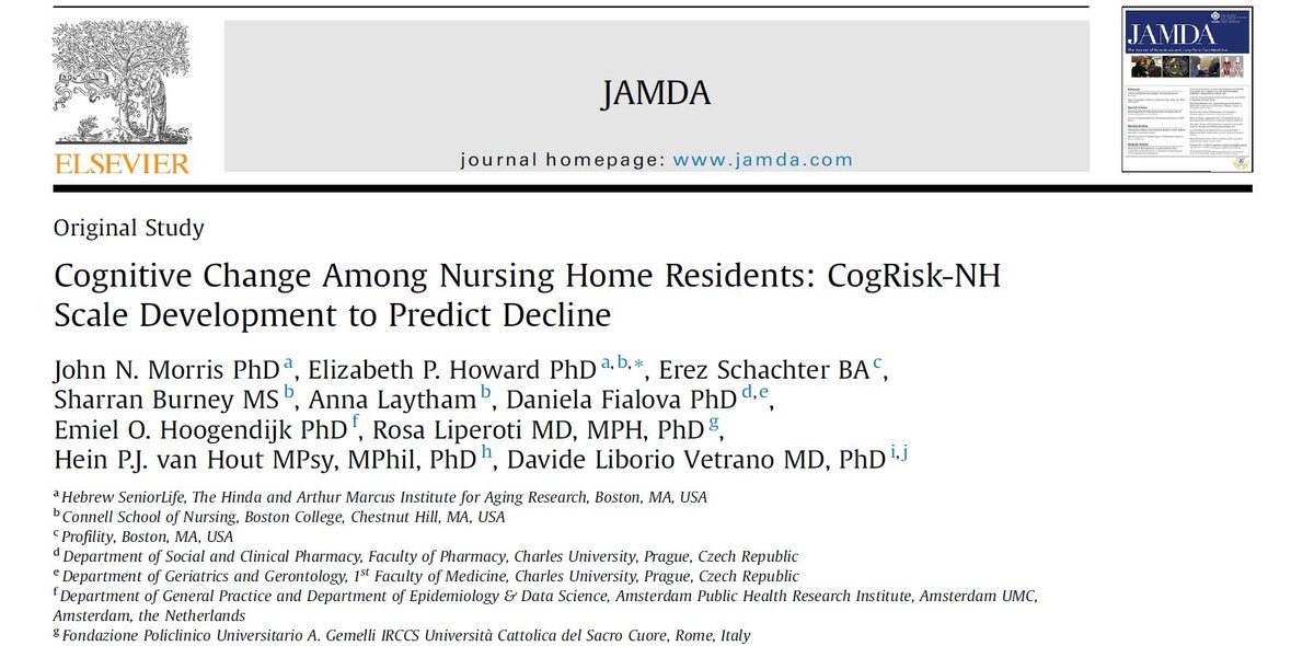 Emiel Hoogendijk (@emielhoogendijk) on Twitter photo 📝 Just published online, our new #interRAI collaborative article in <a href="/JAMDAcom/">JAMDA</a> -> 'Cognitive Change Among Nursing Home Residents: CogRisk-NH Scale Development to Predict Decline'
<a href="/DLVetrano/">Davide L Vetrano</a> <a href="/heinvanhout/">Hein van Hout</a> <a href="/ICare4old_H2020/">I-CARE4OLD</a> <a href="/H_SeniorLife/">Hebrew SeniorLife</a>
doi.org/10.1016/j.jamd… 📝 Just published online, our new #interRAI collaborative article in <a href="/JAMDAcom/">JAMDA</a> -> 'Cognitive Change Among Nursing Home Residents: CogRisk-NH Scale Development to Predict Decline'
<a href="/DLVetrano/">Davide L Vetrano</a> <a href="/heinvanhout/">Hein van Hout</a> <a href="/ICare4old_H2020/">I-CARE4OLD</a> <a href="/H_SeniorLife/">Hebrew SeniorLife</a>
doi.org/10.1016/j.jamd…