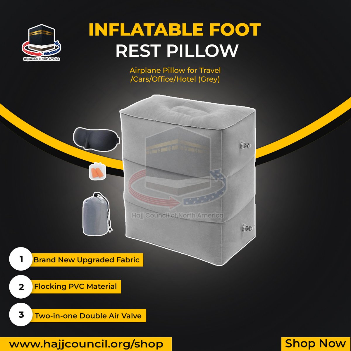 Hajj_Council's tweet image. Elevate your Umrah experience with the Inflatable Foot Rest Pillow – your essential companion for a comfortable journey. Relax, recharge, and arrive ready for the spiritual adventure of a lifetime. 🕊️✈️

Buy Now: amzn.to/3FV5NC4

#UmrahComfort #InflatableFootRest #Travel