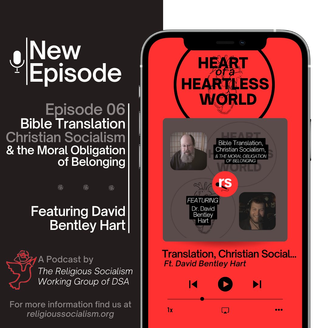 ReligSocialism's tweet photo. Listen to our recent interview with Dr. David Bentley Hart! We discuss Bible translation as an act of resistance, the Christian sources and support for social democracy, and the moral demands of human and creaturely relations to care for one another.

https://t.co/ROKyILV32H https://t.co/y3bYMBqPPc