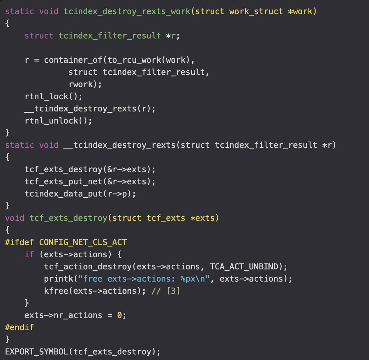 0xor0ne's tweet photo. Excellent analysis and exploitation of a use-after-free vulnerability in Traffic Control cls_tcindex (CVE-2023-1829).
Credits @lanleft_ (@starlabs_sg)

https://t.co/tb91t583gl

#cybersecurity #exploit #Linux https://t.co/HGA5PTOfS2