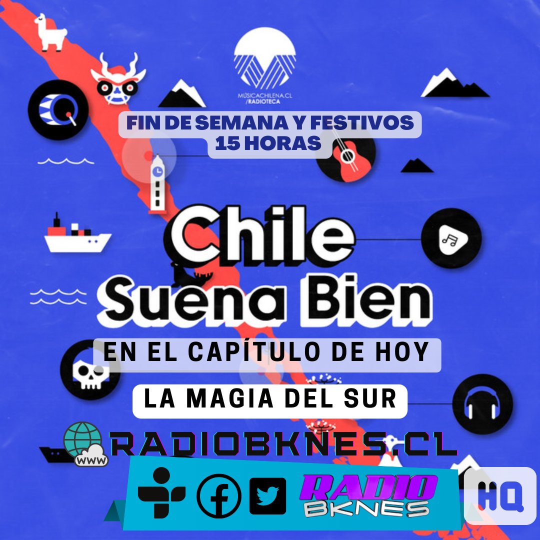 radiobknes's tweet photo. Desde las 15 HRS Comienza la temporada 3 con el espacio de la música chilena, Chile Suena Bien desde la SCD.
En este capítulo "La Magia del Sur". Escúchanos desde tus dispositivos ingresando a nuestra web https://t.co/I9zIpcRJCZ https://t.co/DBxJkJn18g