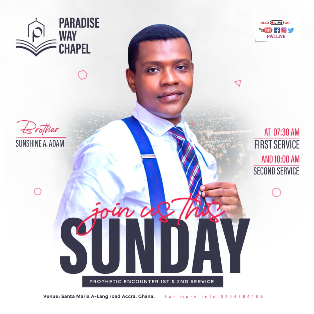 PWCLIVE's tweet photo. Kindly Join us for our in person service tomorrow with Bro Sunshine A Adam @ church auditorium, santa Maria A-Lang Road

Also streaming on all media platforms via @pwclive 

Blessings and More!! https://t.co/FMdXQ3JDlx