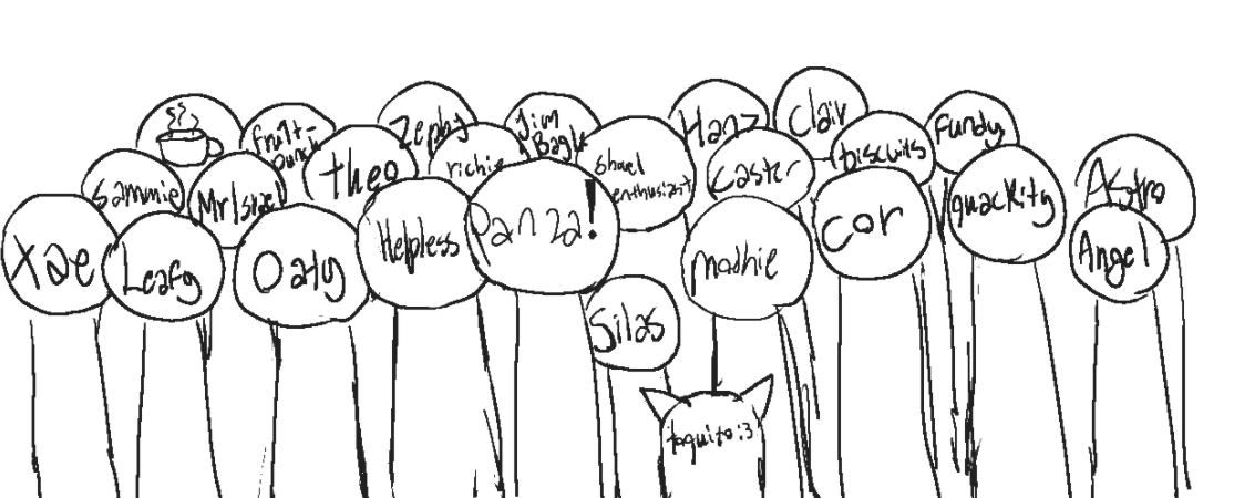 officialendie's tweet photo. Making a banner- 

if you see yourself here send me ur persona or a description of yourself so i can draw all of you goofs https://t.co/l3v0od19cB