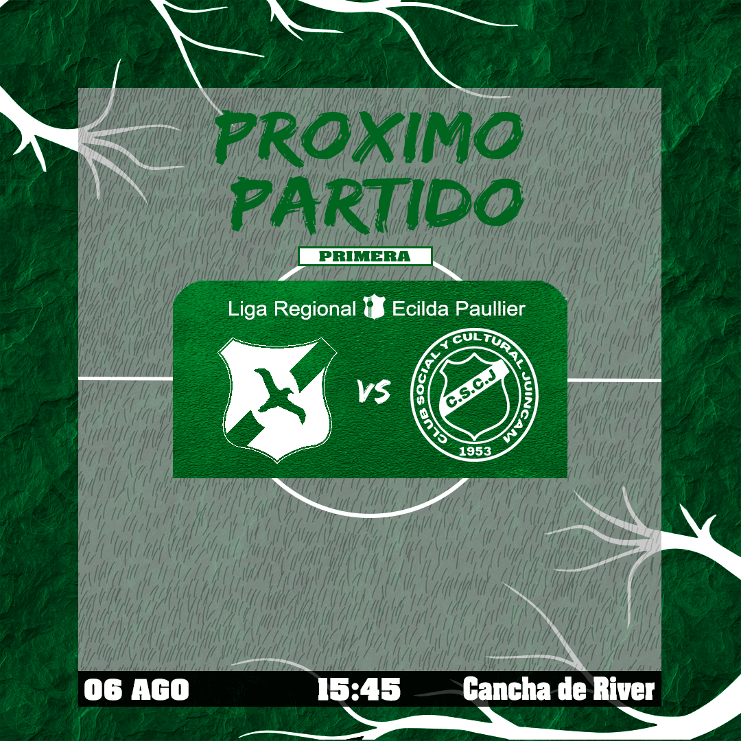 ClubJuincam's tweet photo. 𝗣𝗿𝗶𝗺𝗲𝗿𝗮 𝘆 𝗥𝗲𝘀𝗲𝗿𝘃𝗮

Torneo Apertura-9° Fecha-Serie B
🆚 @riverdepanta
📆 Domingo 06 de Agosto
🕗 Primera: 15:45 hs
🕗 Reserva: 13:30 hs
🏟️ Cancha de River

#VamoElClub🤍💚 https://t.co/sCFXm0N10W