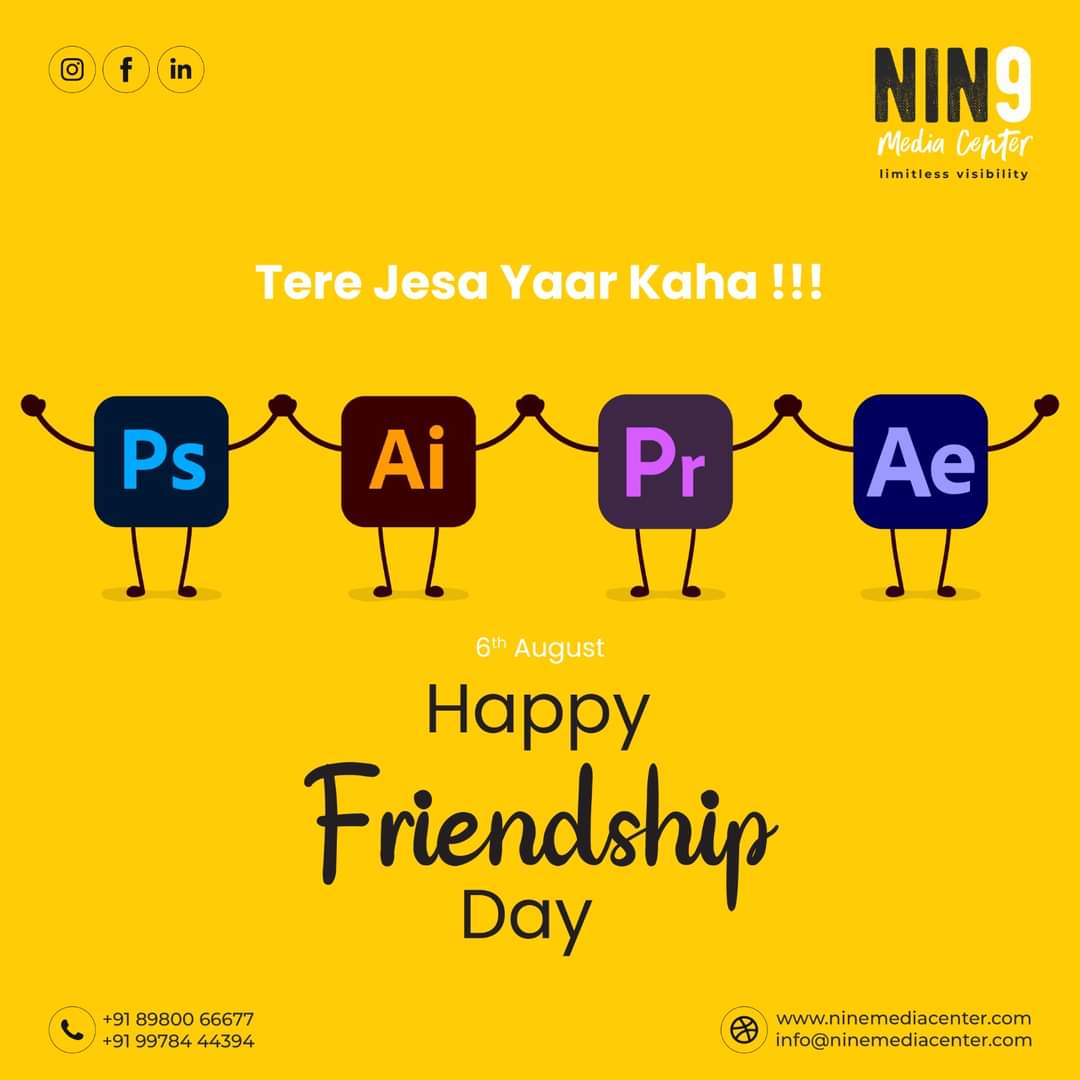 ninemediacenter's tweet photo. Cheers to Unbreakable Bonds and Endless Laughter! Happy Friendship Day! 🤝❤️
.
.
.
#internationalfriendshipday #friendshipday #friends #happyfriendshipday #friendsforever #dosti #truefriends #bestfriend #friendshipforever #friendsforlife  #ninemediacenter #limitlessvisibility https://t.co/IEGMf7ATPs