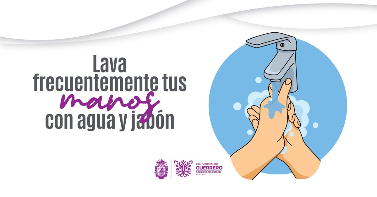Gob_Guerrero's tweet photo. Lavarse las manos es una práctica que debe permanecer en nuestro día a día, así prevenimos el Covid, la influenza y otras enfermedades.
#NoTeDescuides. https://t.co/t3LZScwI9i