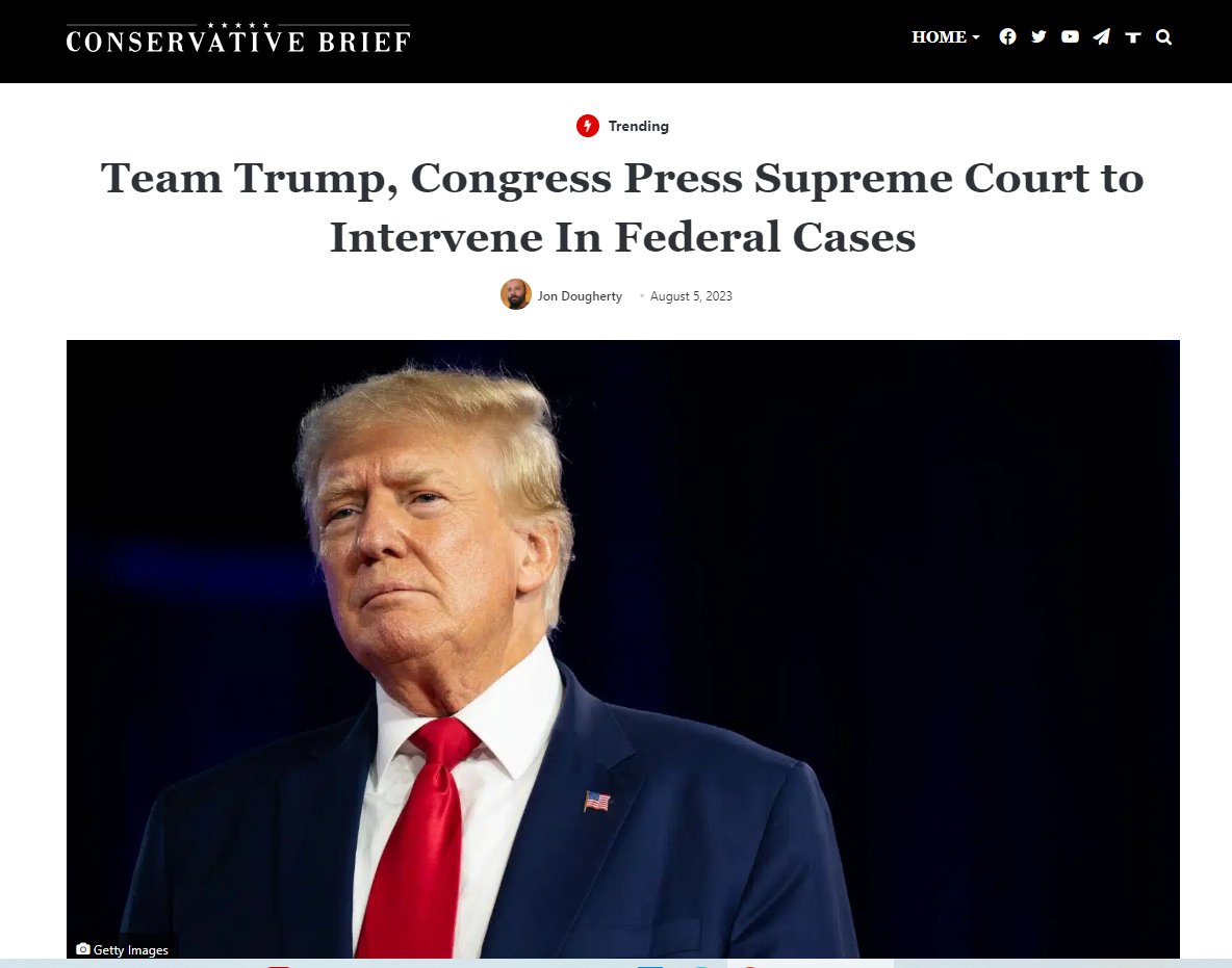 KMGGaryde's tweet photo. Members of Congress as well as lawyers for former President Donald Trump, want the nation’s highest court to weigh in as federal cases against him mount…

Exactly What President Trump should do! Immediately appeal to SCOTUS! https://t.co/Ds6SlPtimp