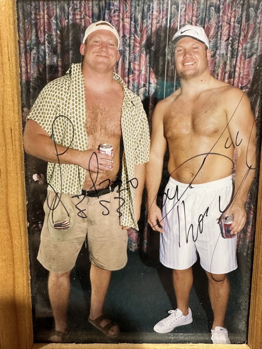 StanPiotrowski1's tweet photo. 96-97. Holiday Isle in Islamorada Fl. They were the greatest. My Aunt snapped the pic and had it developed and signed before they left! I must have been her favorite nephew to do all that for me. Congrats #ZachThomas also shout out to #LarryIzzo for being there as well! https://t.co/XGPULFhpax