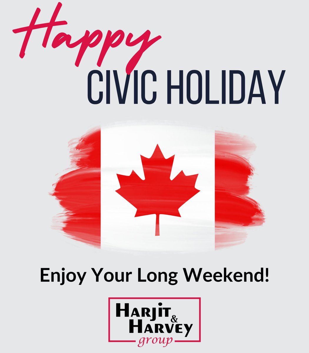 Cheers to an extra day of sunshine, relaxation, and endless smiles! Happy Civic Holiday! #HarjitHarvey #harjitharveygroup #harjitsaini #harveysingh #wekeepyoufirst #remax #realestatemarket #MondayFunday #CivicHolidayCanada #CanadianCivicHoliday #LongWeekend #CivicHoliday