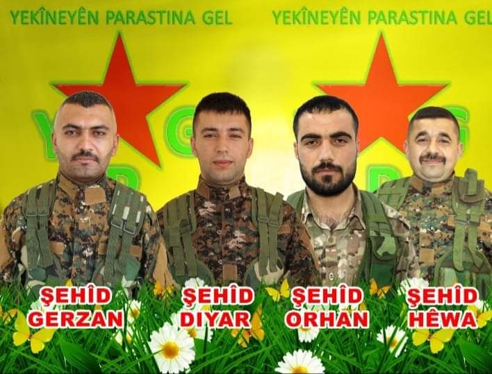 statelessidea's tweet image. Four Commanders of SDF becoming martyr due to a Turkish drone attack.
Rojava is under the terrorist attacks of Turkish state. Not only the fighters but the whole revolution is under danger of fascism.
#ŞehitNamirin
#RojavaRevolution