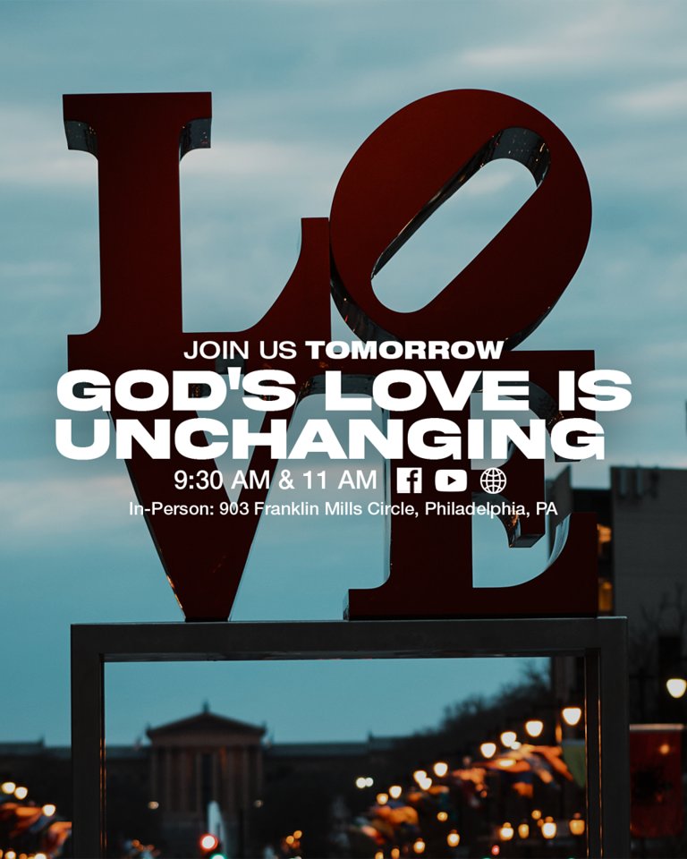 bChurchTV's tweet photo. Through the highs and the lows, God is with you. We hope to see you tomorrow, Bethel fam! π
Facebook: https://t.co/h6931qoS7y
YouTube: Bethel Church Philadelphia Mills
Website: https://t.co/55KCjCoW2b
#PhillyChurches #Invite https://t.co/QVccGmarOf