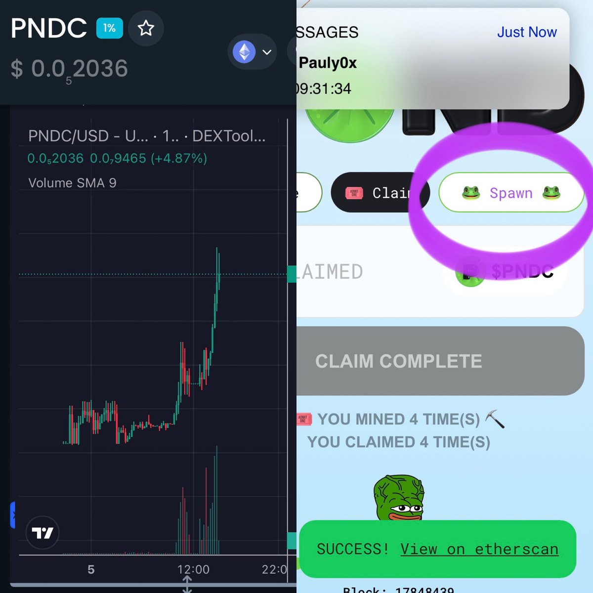 $PNDC miners are up 5x+ and the Spawn function hasn’t gone live yet 👀🐸🟪 

the cope will be astronomical 🚀