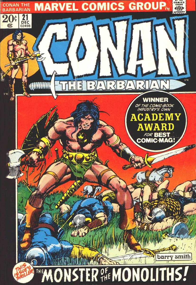 Conan the Barbarian #21, 1972. #MarvelADay #Conan21
“The Monster of the Monoliths!”
Writer: Roy Thomas
Pencils: Barry Smith
Inkers: Dan Adkins, Craig Russell, Val Mayerik, Sal Buscema
Cover: Barry Smith