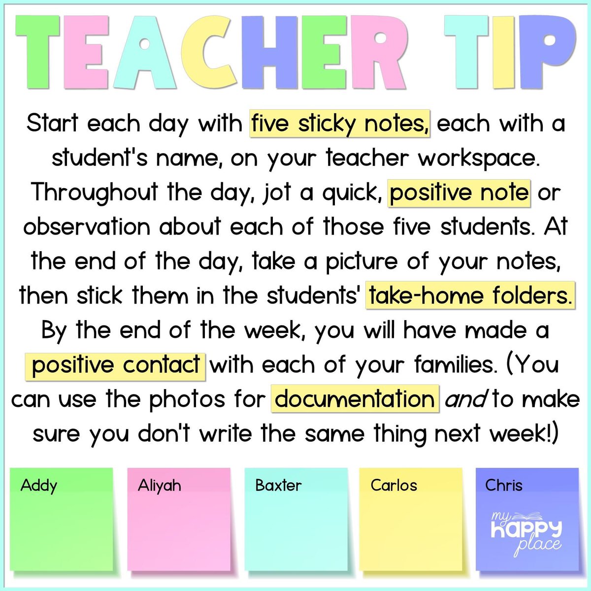 Something I want to incorporate this year! It’s so easy to skip over a kid and I want to make it a point to really build up parent contacts and student relationships! 🫶🏻