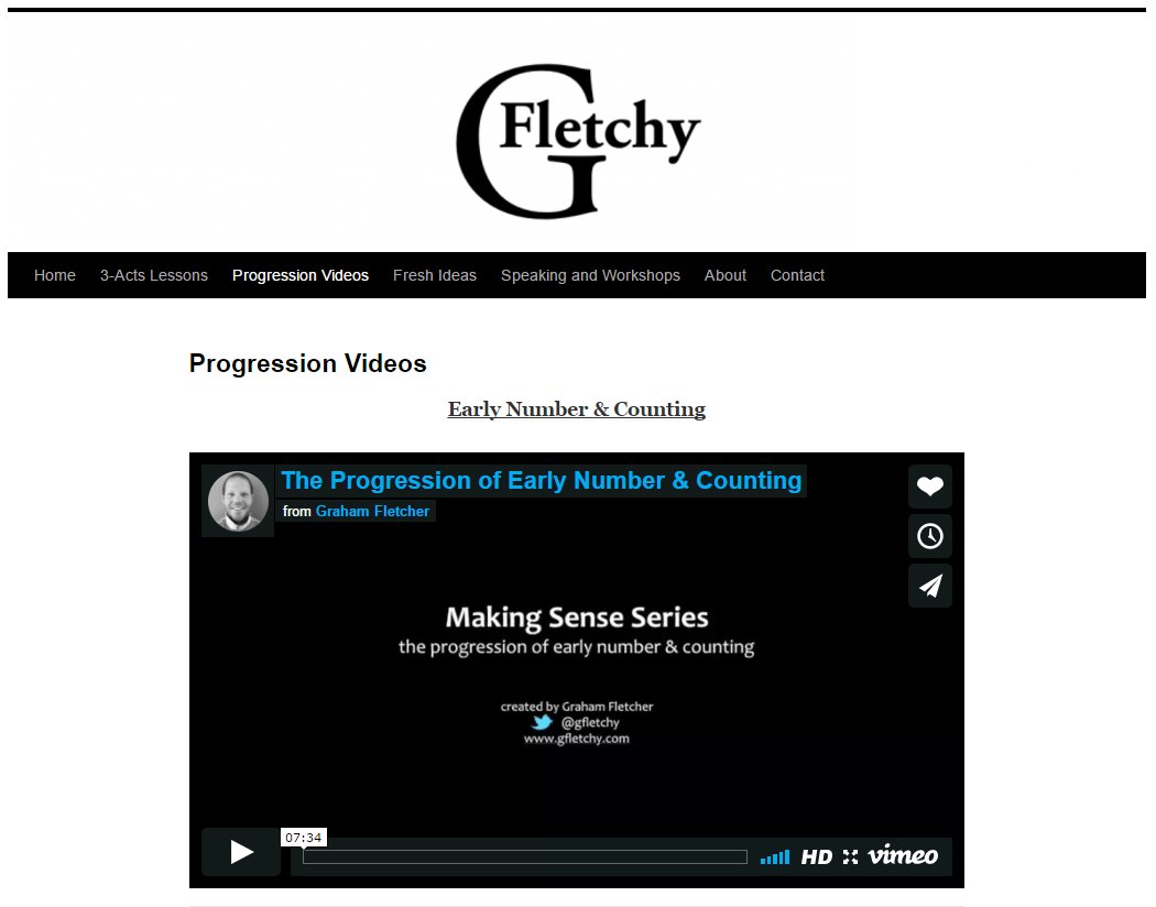 robertkaplinsky's tweet photo. These progressions videos from @gfletchy have really helped me make sense of math. Each video is 7 minutes or less! https://t.co/SnHunoDt3p #iteachmath https://t.co/7b9sM9zTEa