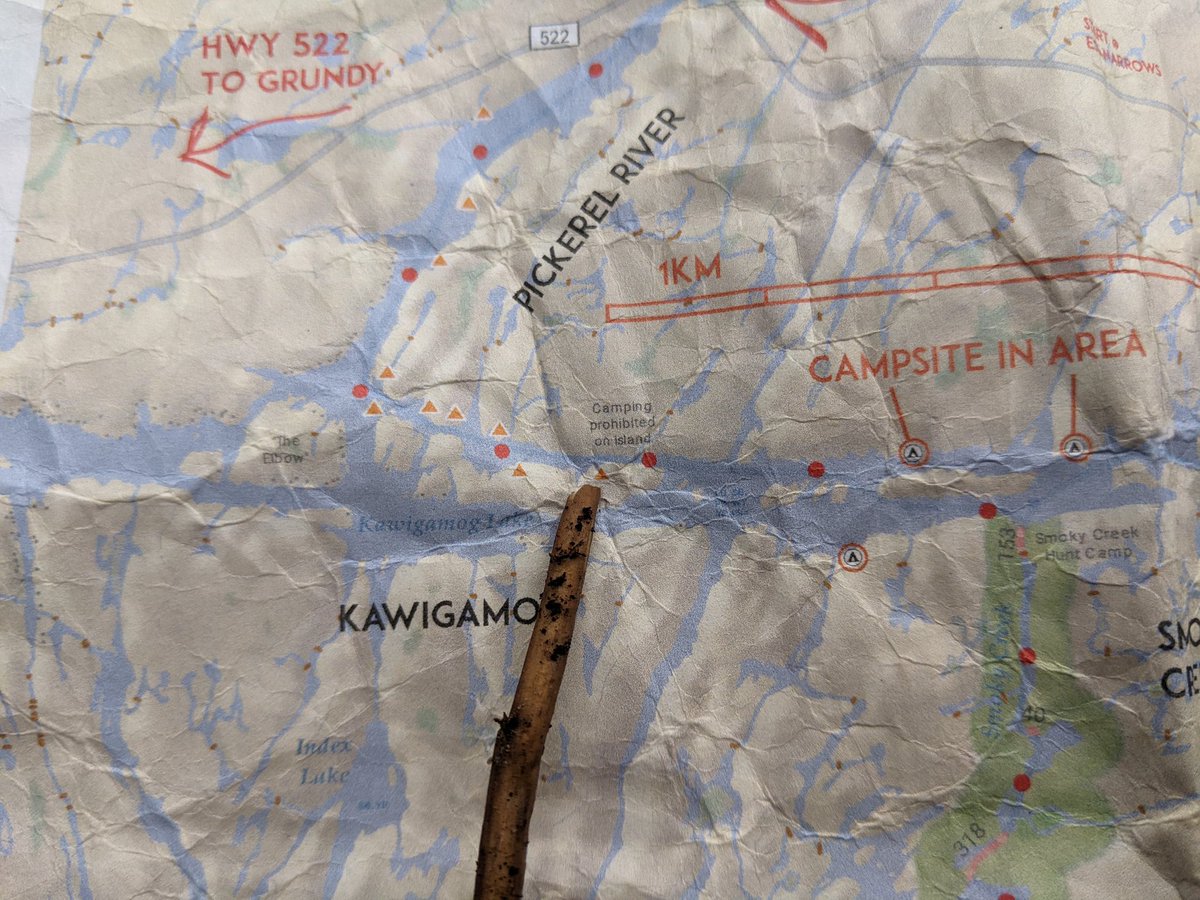 BurlCrone's tweet photo. Our last night on Kawigamog, after the rain.

Only 1 object from my tent (visible) got dropped and fell over the cliff edge (these pictures are from the recovery mission - a portable accordion light that floated and survived) https://t.co/CFnWnZkVSr