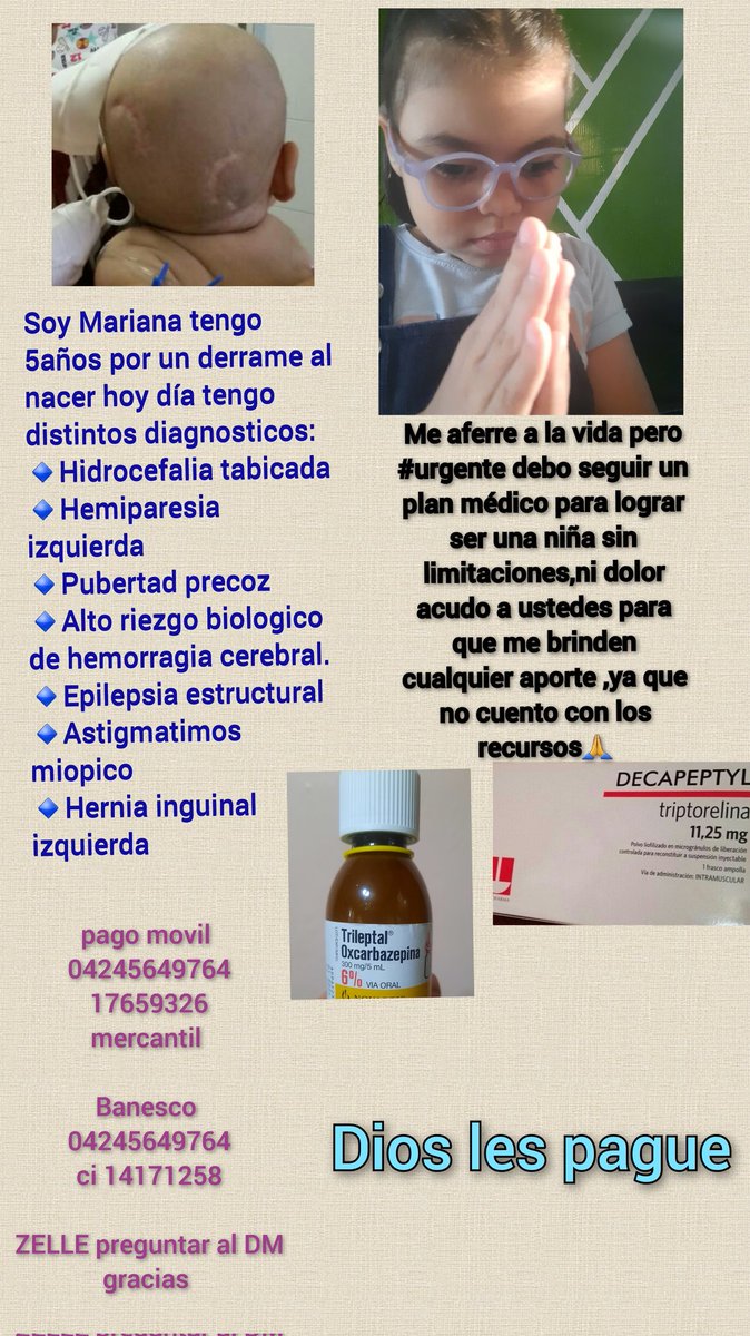 mariani87784922's tweet photo. No he logrado recaudar el monto de la amp Decapeptyl 11.25mg faltan 140$ 😓 y ya es mi 3er día sin anticonvulsivo es desgastante pero aqui sigo por mi salud no m rindo  Dios sabra agradecert cada aporte.

pm
04245649764
17659326
mercantil 

Banesco 
04245649764
ci 14171258 https://t.co/cSqhnYJy0j