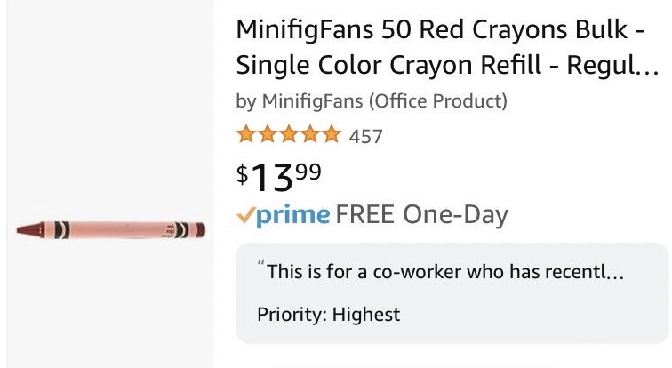 MinifigFans 50 White Crayons Bulk - Single Color Crayon Refill